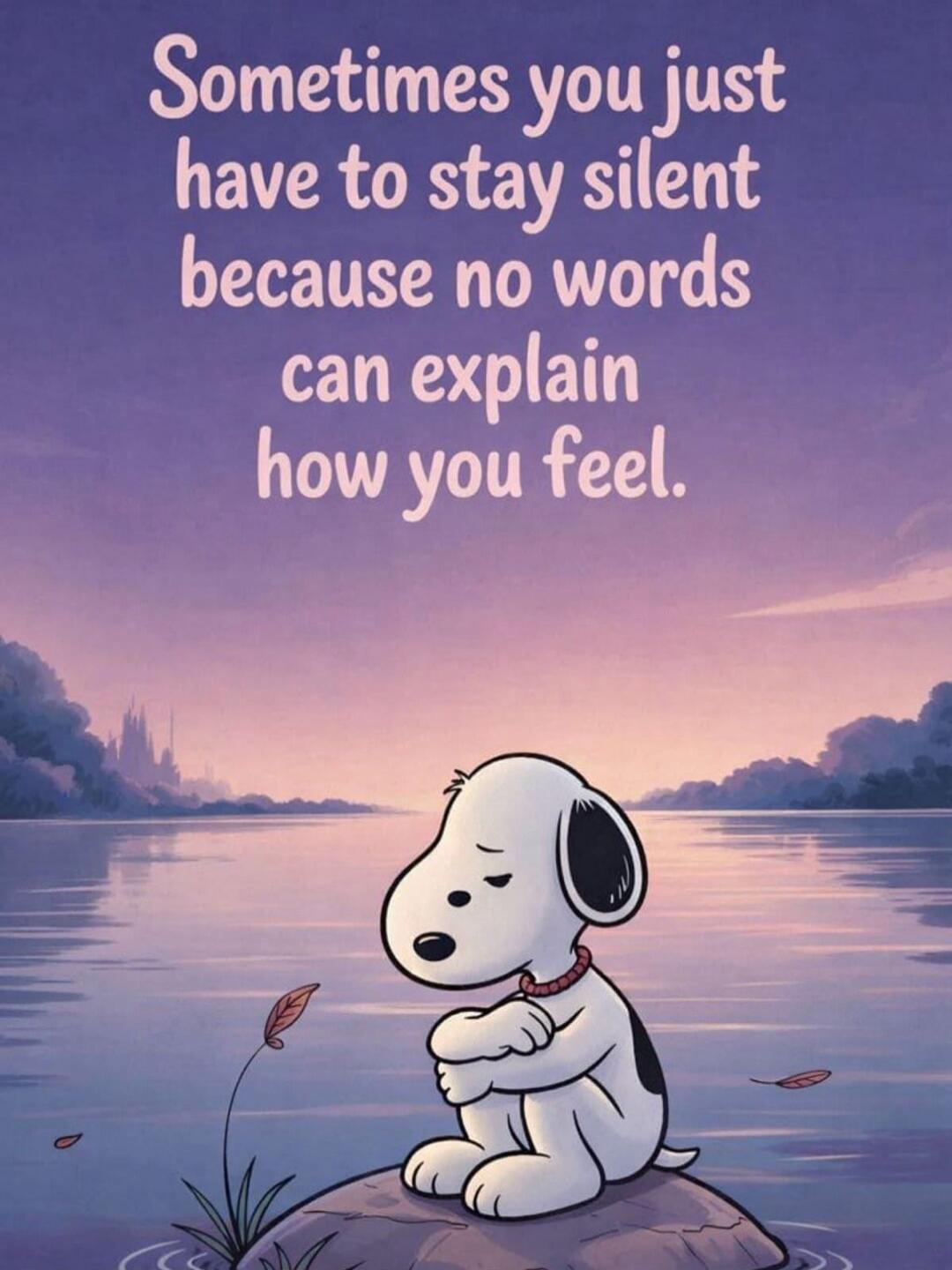 Sometimes you just have to stay silent because no words can explain how you feel.