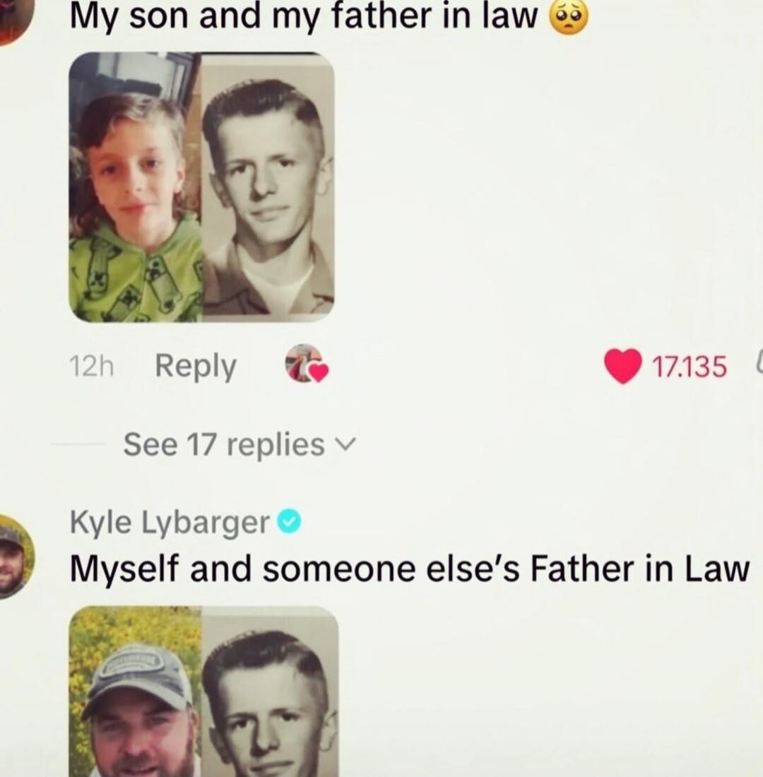 My son and my father in law 🥺. 12h Reply. See 17 replies. 17.135. Kyle Lybarger. Myself and someone else's Father in Law.