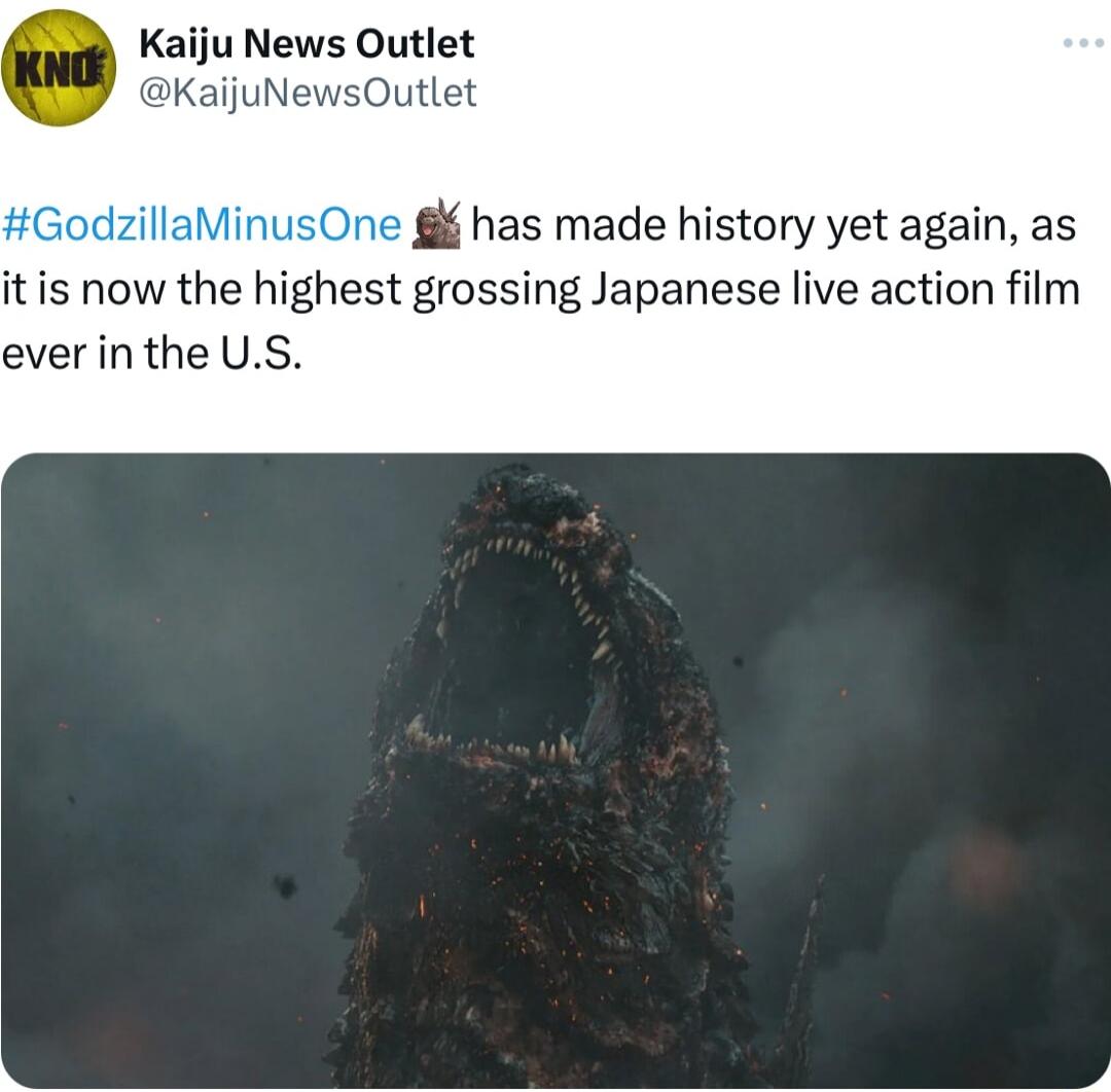 Kaiju News Outlet Outlet zillah One has made history yet again as it is now the highest grossing Japanese live action film ever in the US