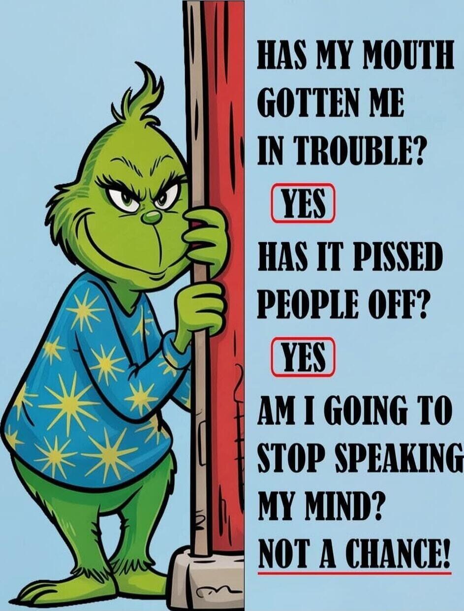 HAS MY MOUTH GOTTEN ME IN TROUBLE? YES HAS IT PISSED PEOPLE OFF? YES AM I GOING TO STOP SPEAKING MY MIND? NOT A CHANCE!