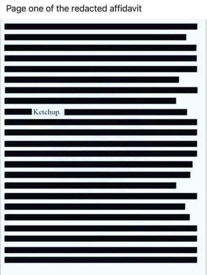 Page one of the redacted affidavit chp