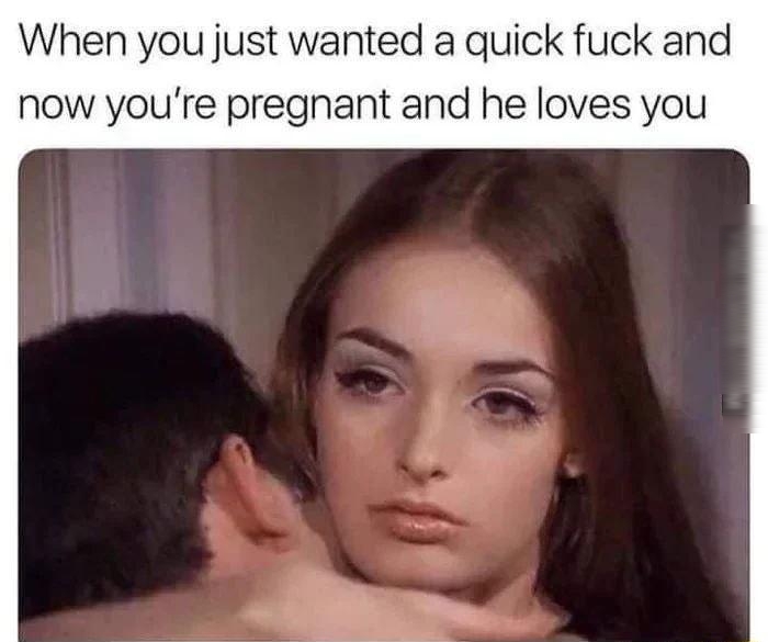 When you just wanted a quick fuck and now youre pregnant and he loves you IWODSDYDTIVH