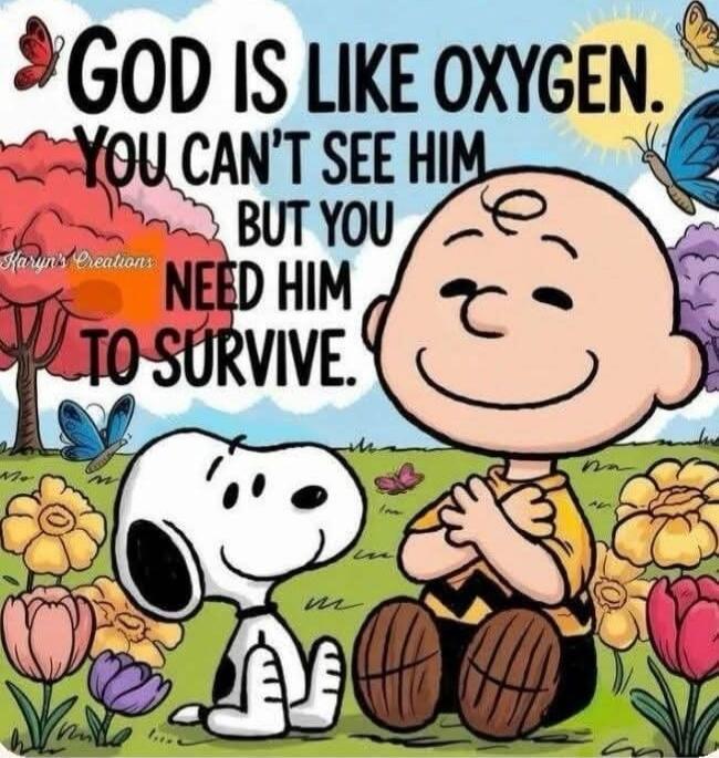 GOD IS LIKE OXYGEN. YOU CAN'T SEE HIM BUT YOU NEED HIM TO SURVIVE.