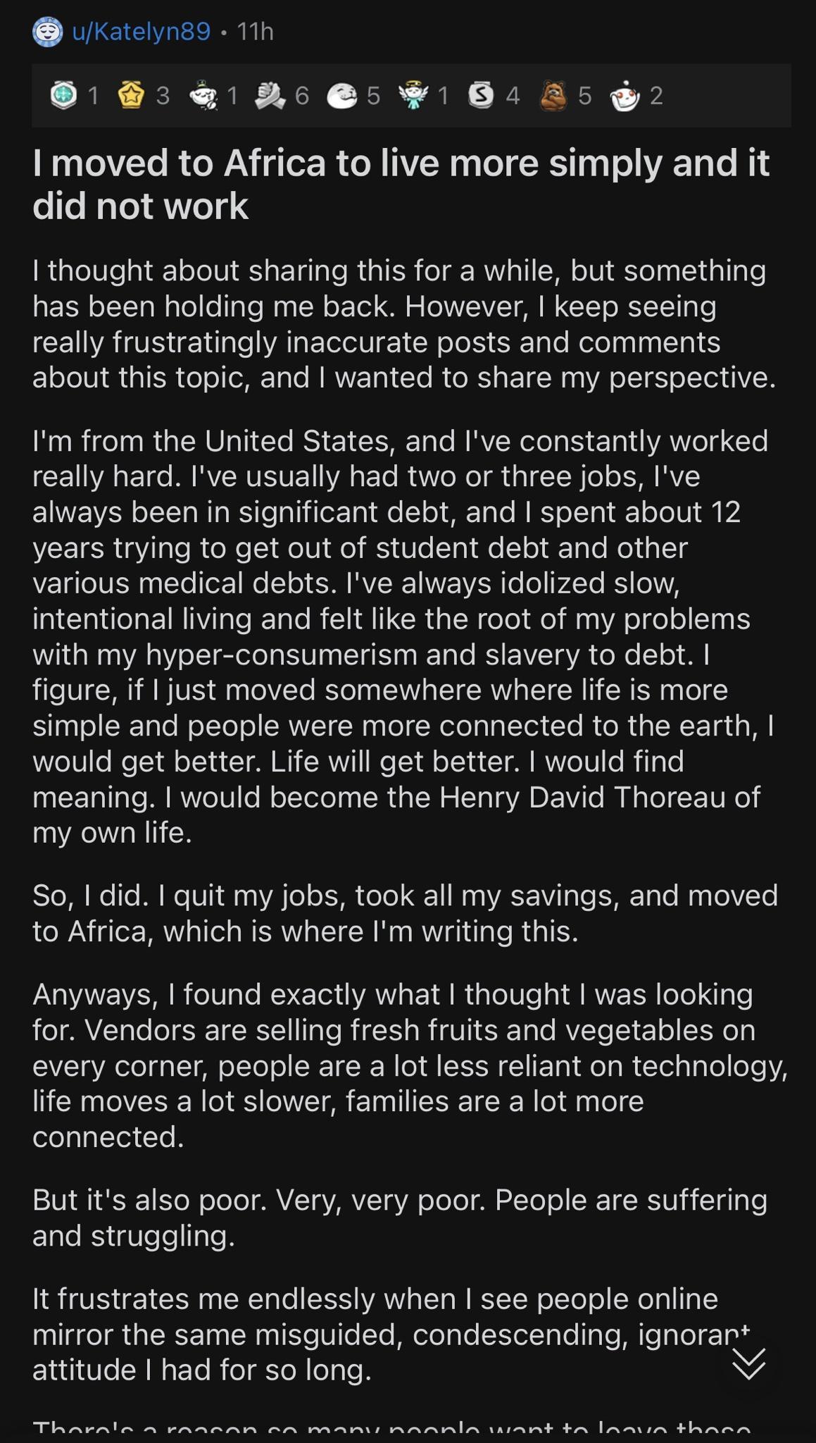 uKatelyng9 11h 31 5 1 084 252 moved to Africa to live more simply and it o To WaTo V0 thought about sharing this for a while but something AEISN oI Ta N olo e TaTeWa gl oF Ted Gl o VT o W AGCTT OB SYTT 0 s CEN VAT ATaEelelV W oTo R S Tale Melolgalaa T oL ES EloJol0 i il o o o Tole MRWETo To B e XY a 1N 00 VA o LI Y o oY1 VR Im from the United States and Ive constantly worked CENIWAET o RURVERVITEY