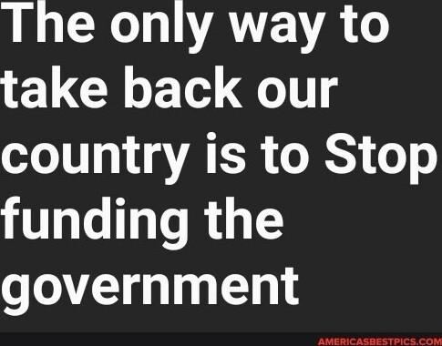 LG O LAVEVA take back our country is to Stop funding the government G AT