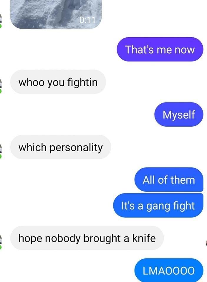 1 whoo you fightin which personality