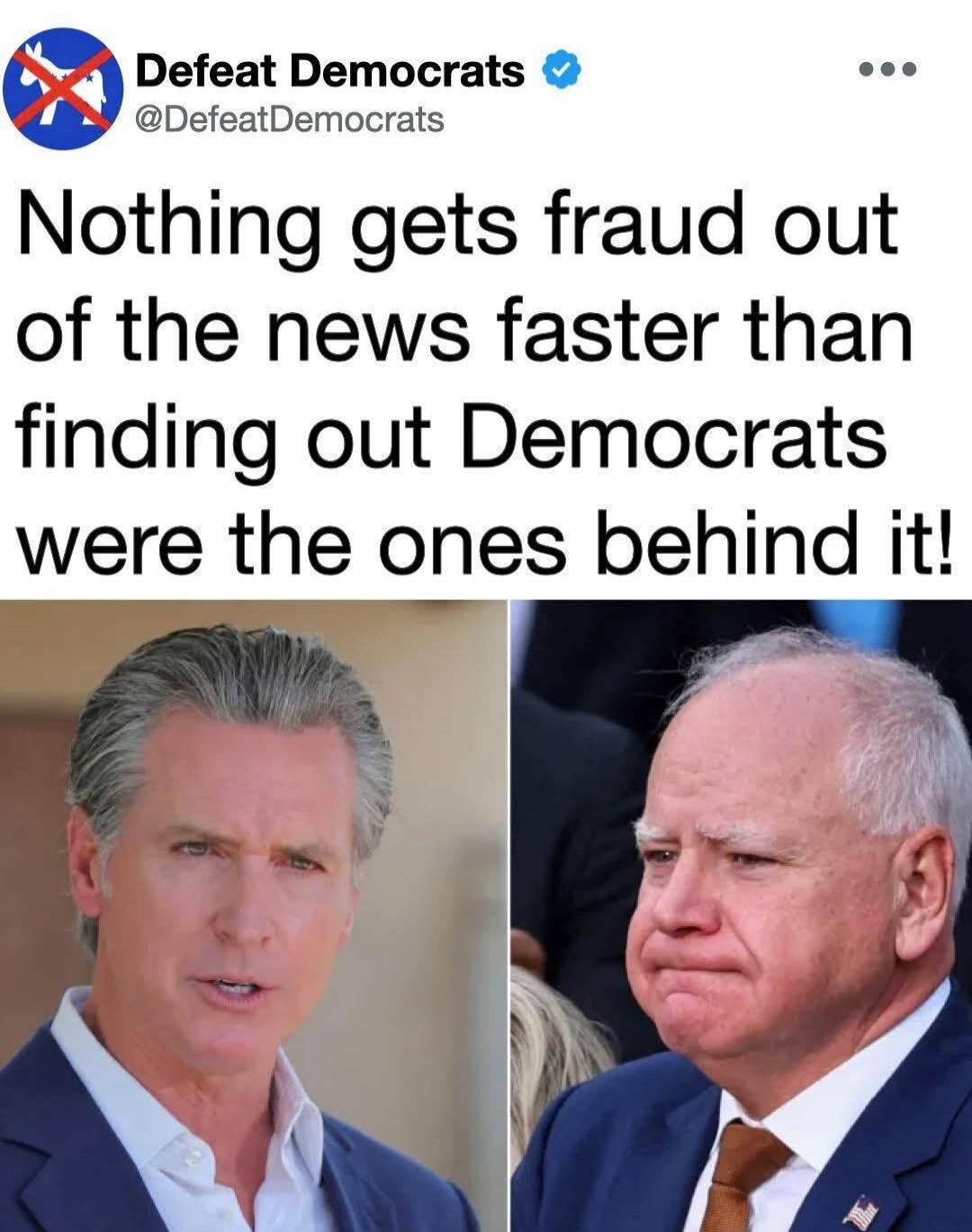 Nothing gets fraud out of the news faster than finding out Democrats were the ones behind it!