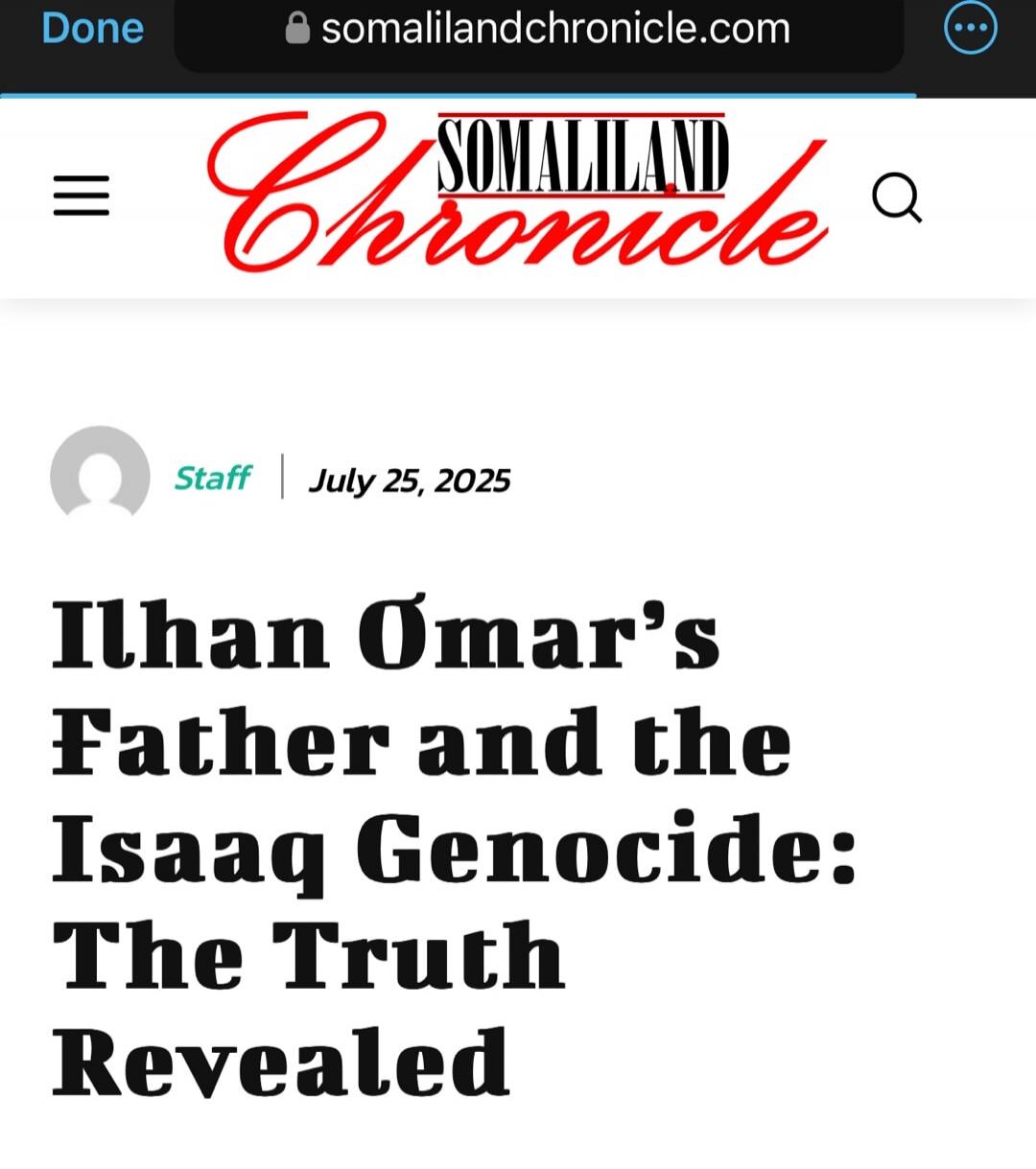 Ilhan Omar’s Father and the Isaac Genocide: The Truth Revealed\nStaff | July 25, 2025