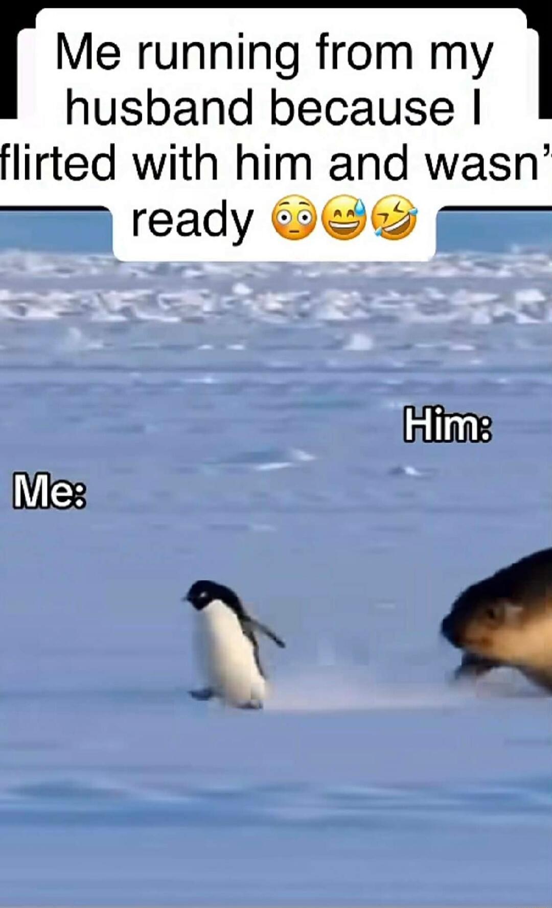 Me running from my husband because I flirted with him and wasn't ready 😳😁🤣