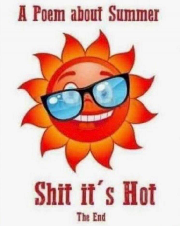 A Poem about Summer Shit it's Hot The End
