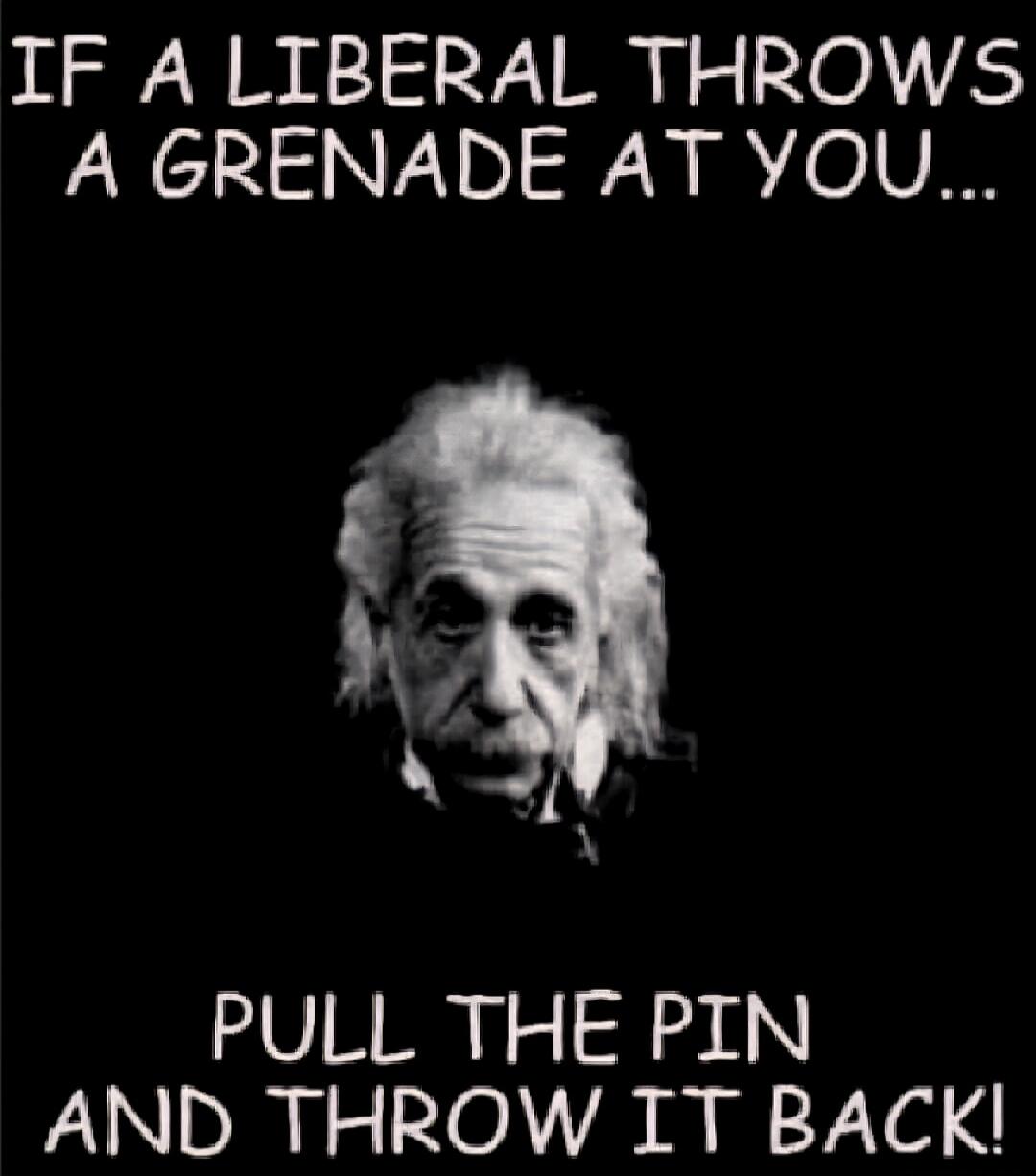 IF A LIBERAL THROWS A GRENADE AT YOU... PULL THE PIN AND THROW IT BACK!