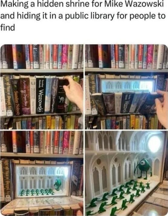 and hiding it in a public library for people to find