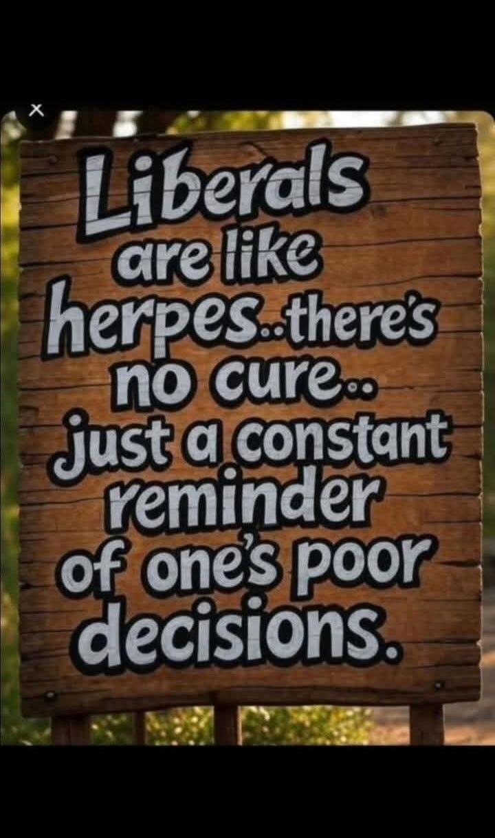 Liberals are like herpes.. there's no cure.. just a constant reminder of one's poor decisions.