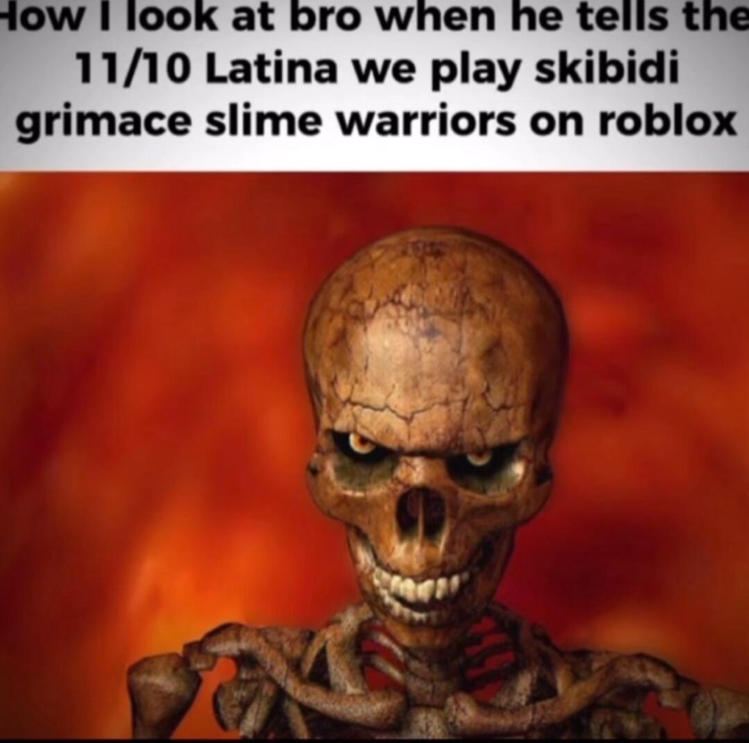 1110 Latina we play skibidi grimace slime warriors on roblox