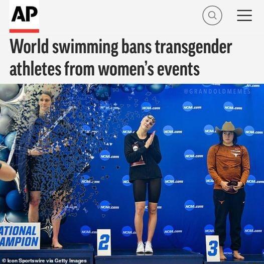 AP World swimming bans transgender athletes from womens events P o Fr e