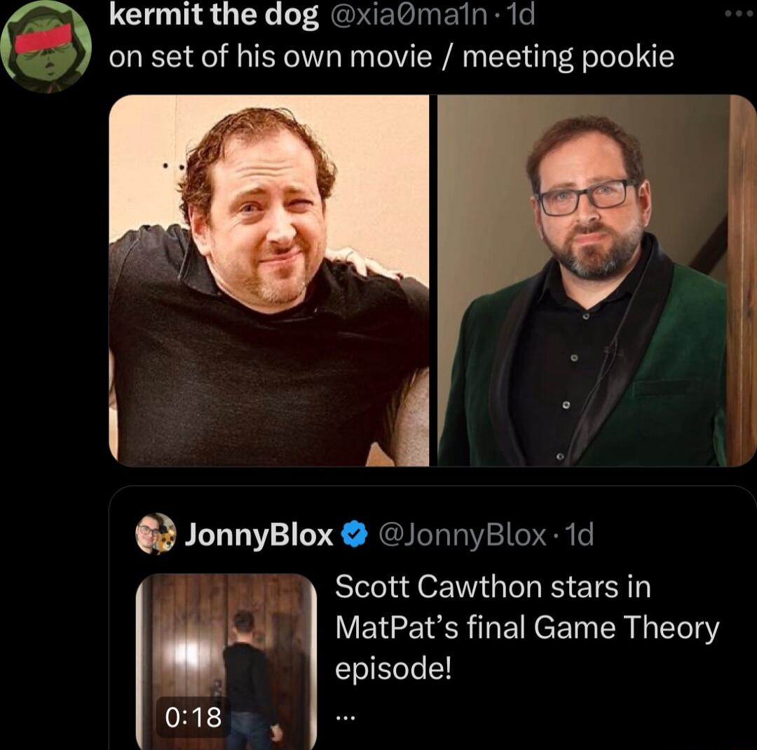 kermit the dog xiamaln 1id on set of his own movie meeting pookie JonnyBlox JonnyBlox 1d episode Scott Cawthon stars in m EICEIE G EINCEINER 1N 1Y