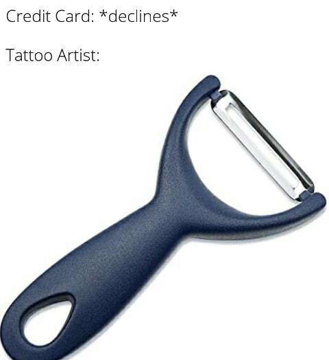 Credit Card declines Tattoo Artist