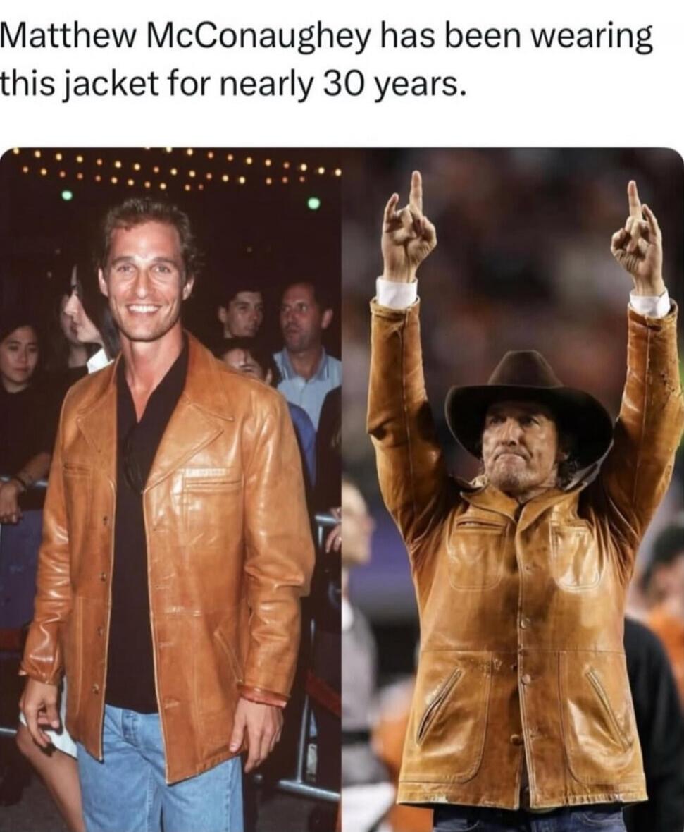 Matthew McConaughey has been wearing this jacket for nearly 30 years.