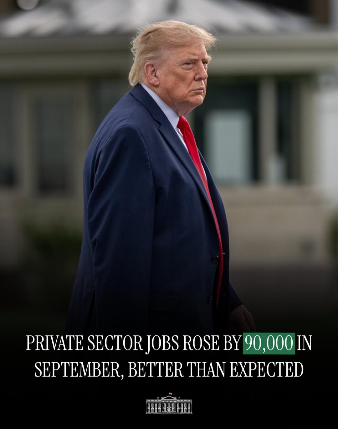 PRIVATE SECTOR JOBS ROSE BY 90,000 IN SEPTEMBER, BETTER THAN EXPECTED