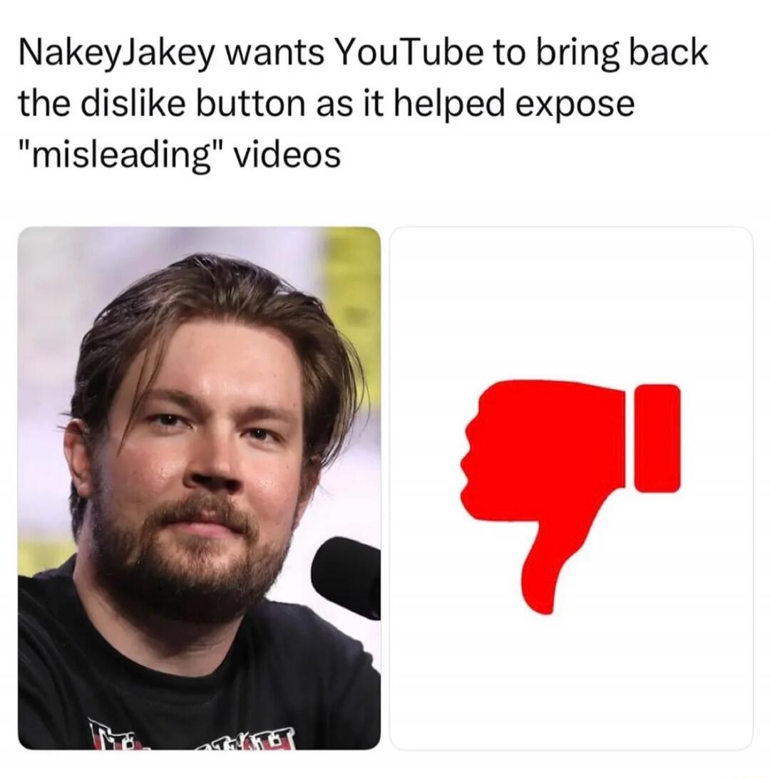 NakeyJakey wants YouTube to bring back the dislike button as it helped expose 