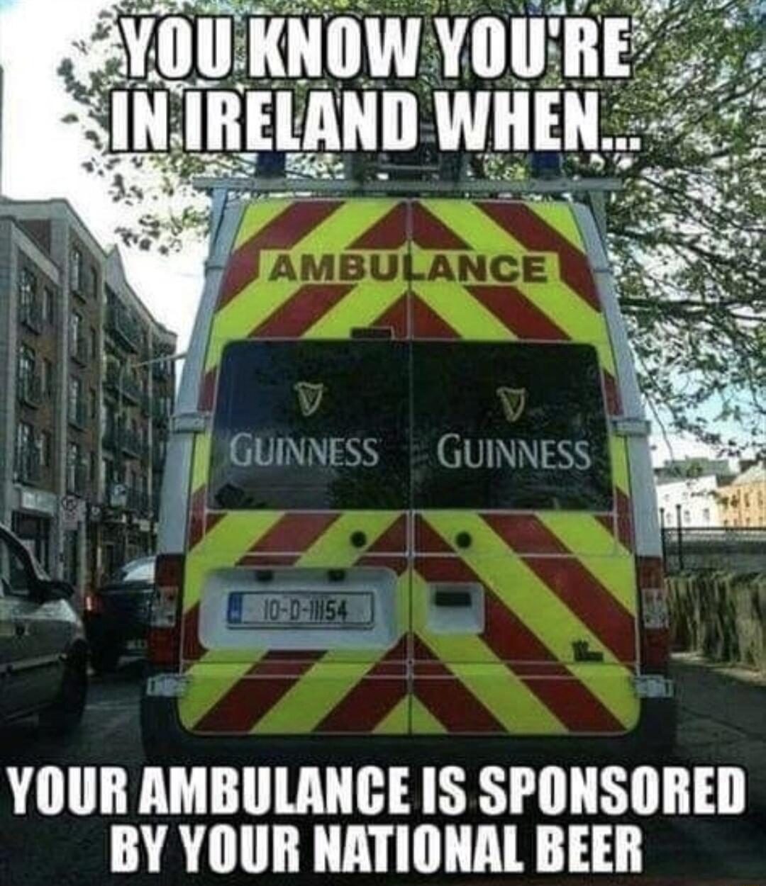 GUINNE 1 a 5 YOUR AMBULANCE IS SPONSORED BY YOUR NATIONAL BEER