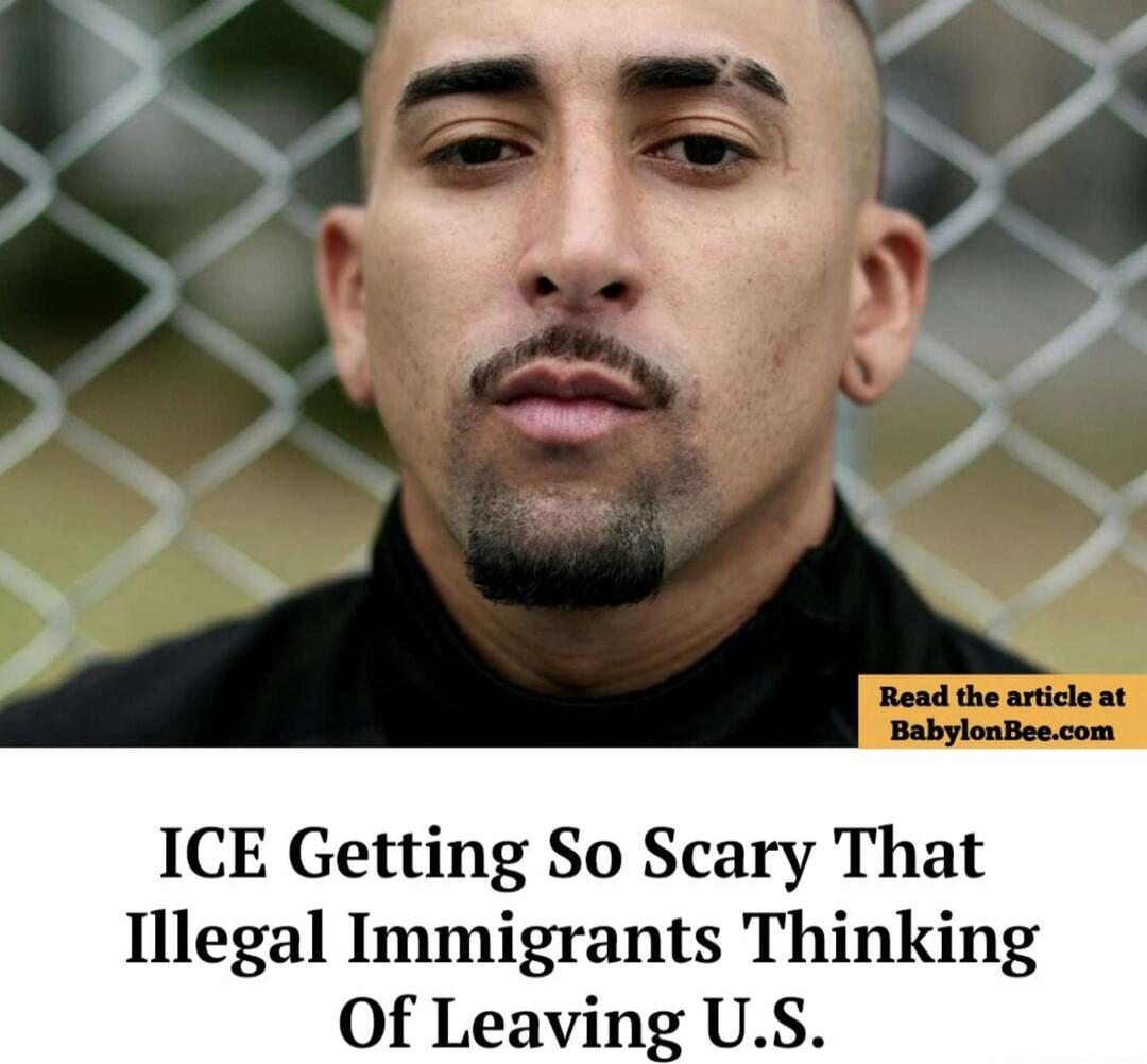 ICE Getting So Scary That Illegal Immigrants Thinking Of Leaving U.S.
Read the article at BabylonBee.com