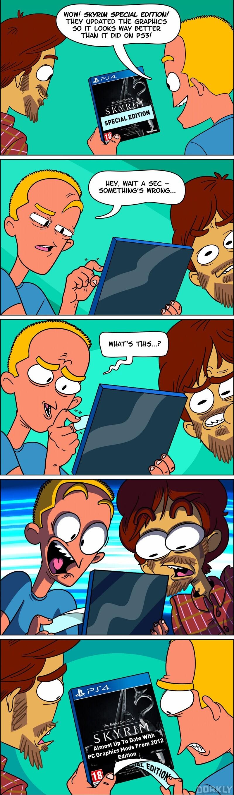 WOW SKYRIM SPECIAL EDITION TUEY UPDATED THE GRAPHICS 50 IT LOOKS WAY BETTER TUAN IT DID ON P53 UEY WAIT A SEC SOMETUINGS WRONG