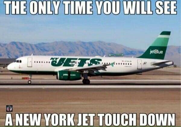 THE ONLY TIME YOU WILL SEE A NEW YORK JET TOUCH DOWN