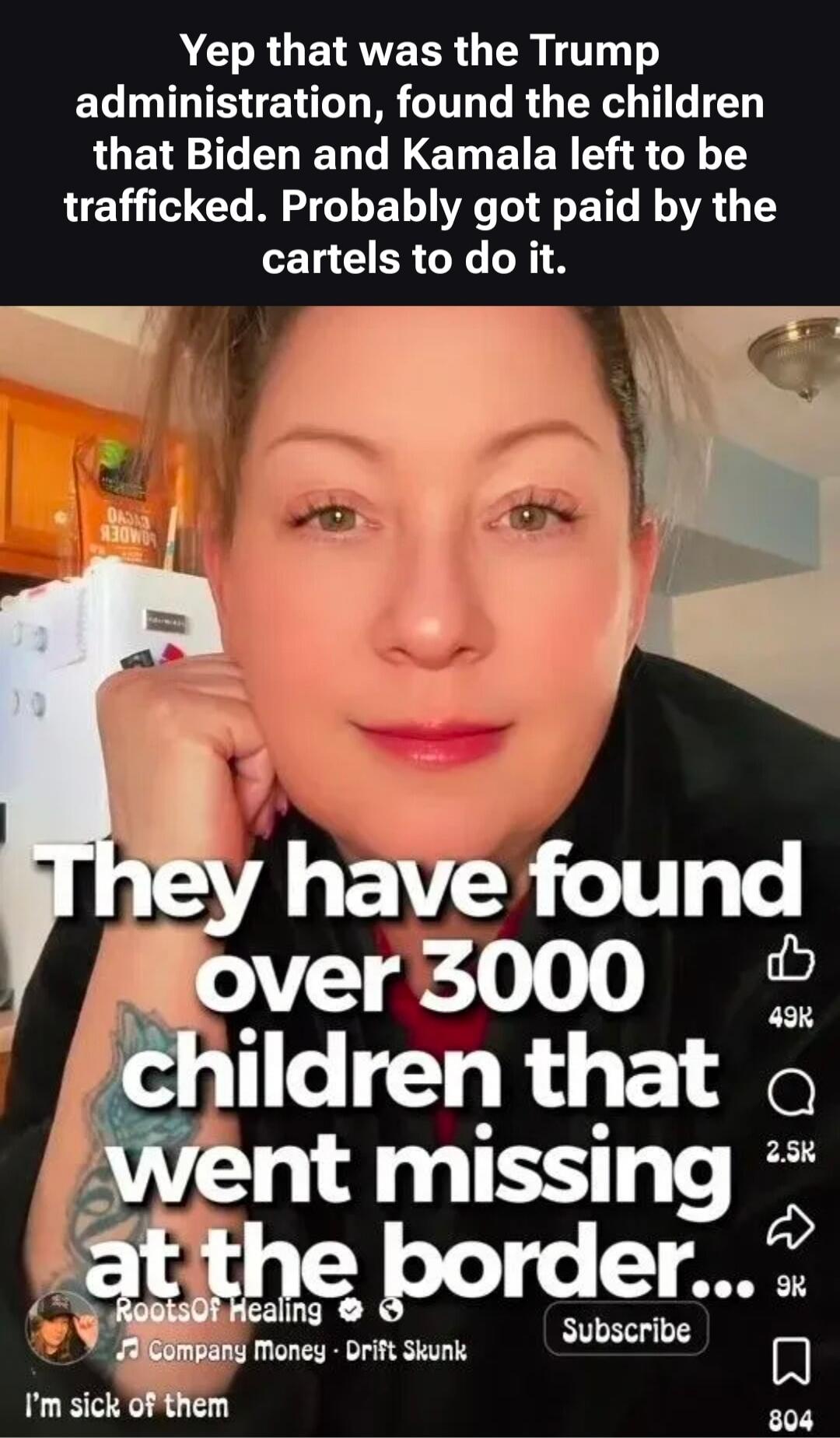 Yep that was the Trump administration, found the children that Biden and Kamala left to be trafficked. Probably got paid by the cartels to do it. They have found over 3000 children that went missing at the border... I'm sick of them.