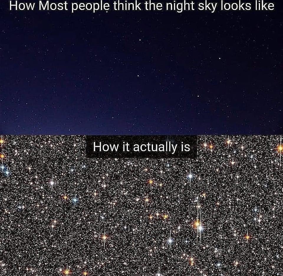 How Most people think the night sky looks like