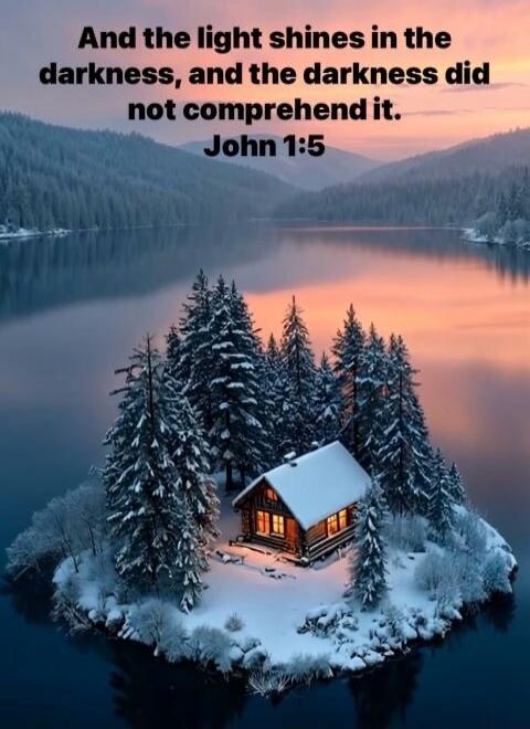 And the light shines in the darkness, and the darkness did not comprehend it. John 1:5