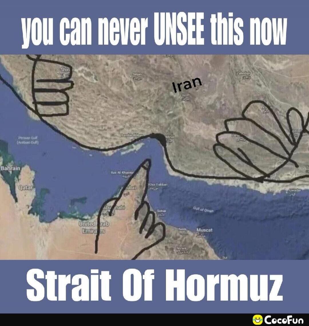 you can never UNSEE this now Strait Of Hormuz