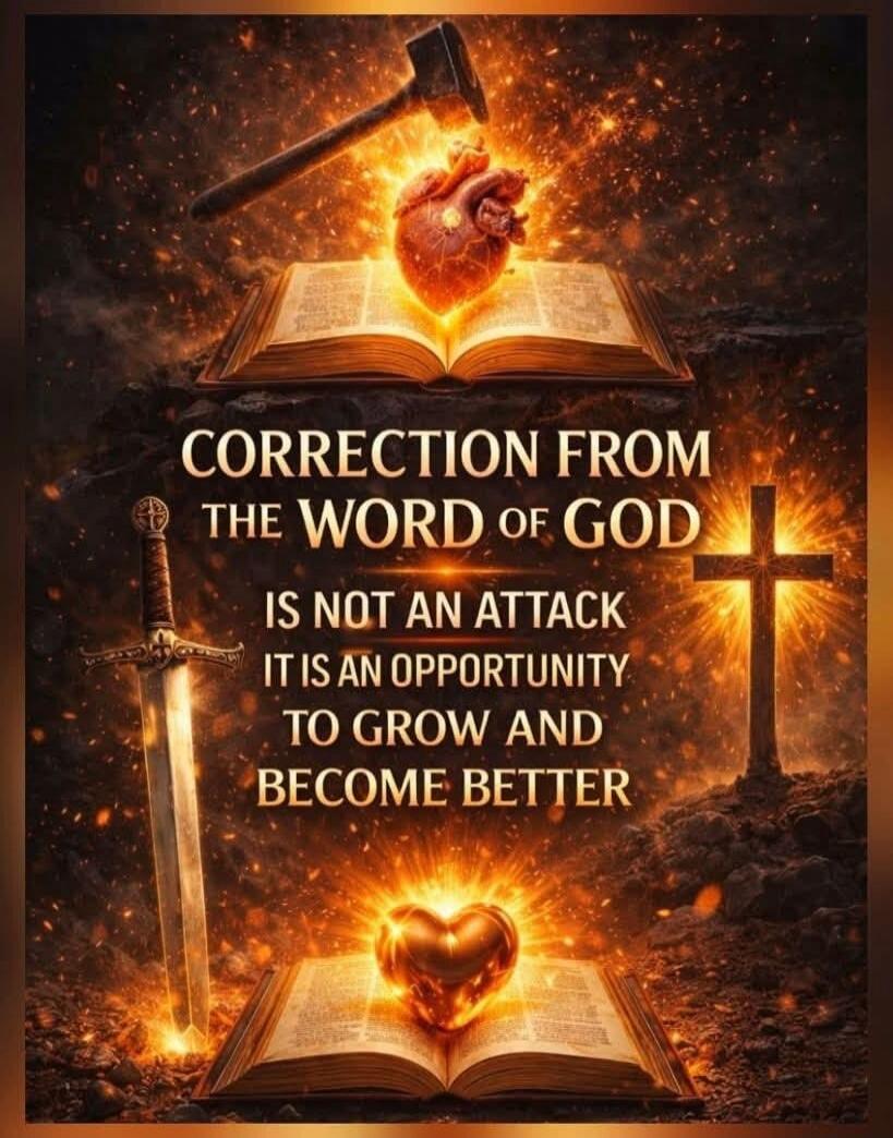 CORRECTION FROM THE WORD OF GOD IS NOT AN ATTACK IT IS AN OPPORTUNITY TO GROW AND BECOME BETTER