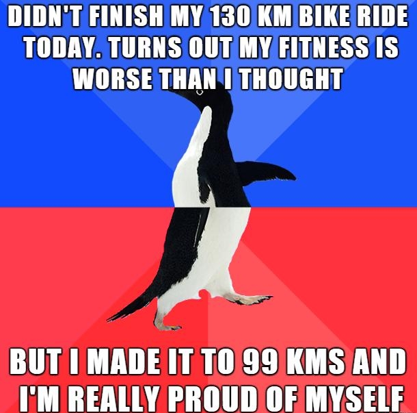 DIDNTFINISH MY 130KMBIKERIDE LCL GV LT BN A TR RS WORSE THANITHOUGHT BUT IMADE IT T099 KMS AND IMREALLY PROUDOFMYSELF