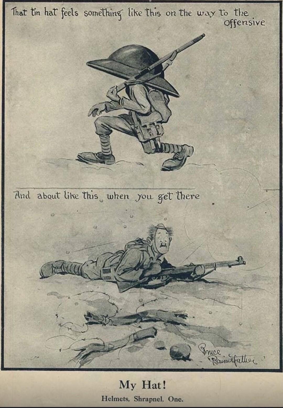 That tin hal feels something like This on the way To the Offentsive My Hat Helmets Shrapael One