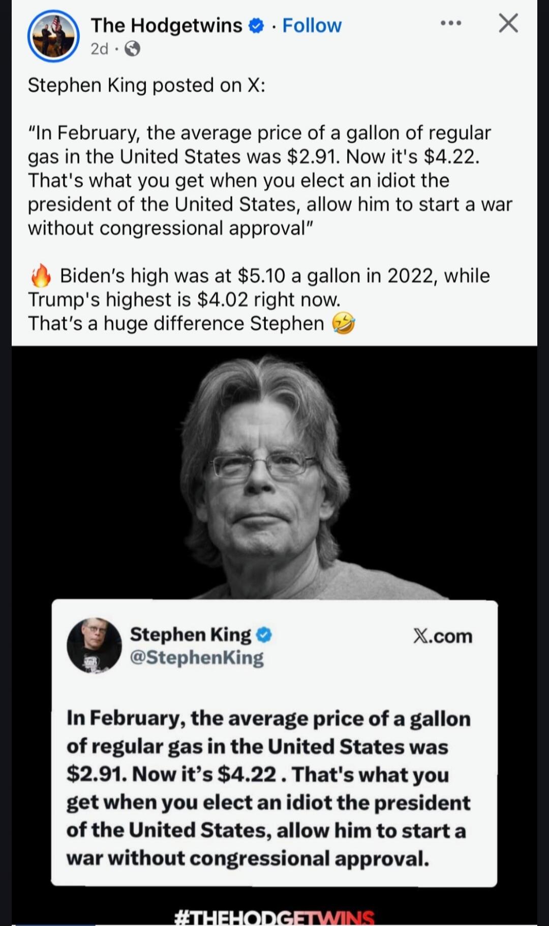 Stephen King posted on X: 