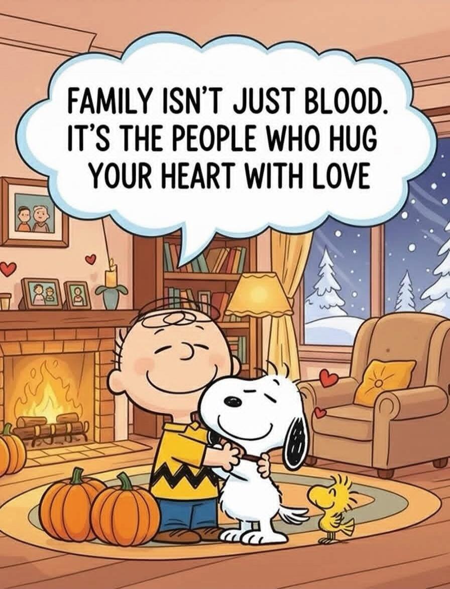 FAMILY ISN'T JUST BLOOD. IT'S THE PEOPLE WHO HUG YOUR HEART WITH LOVE