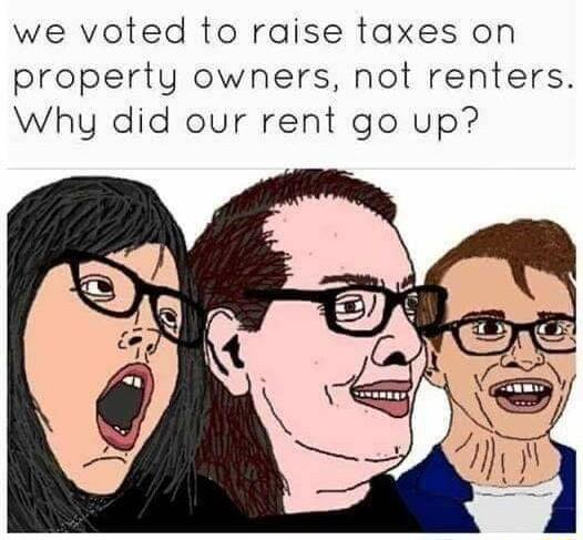 we voted to raise taxes on property owners not renters Why did our rent go up