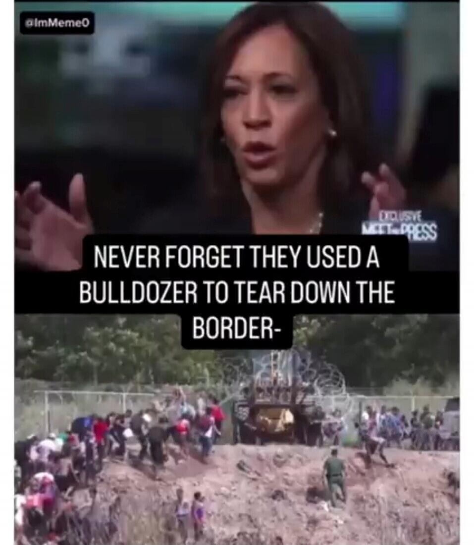 NEVER FORGET THEY USED A BULLDOZER TO TEAR DOWN THE BORDER-