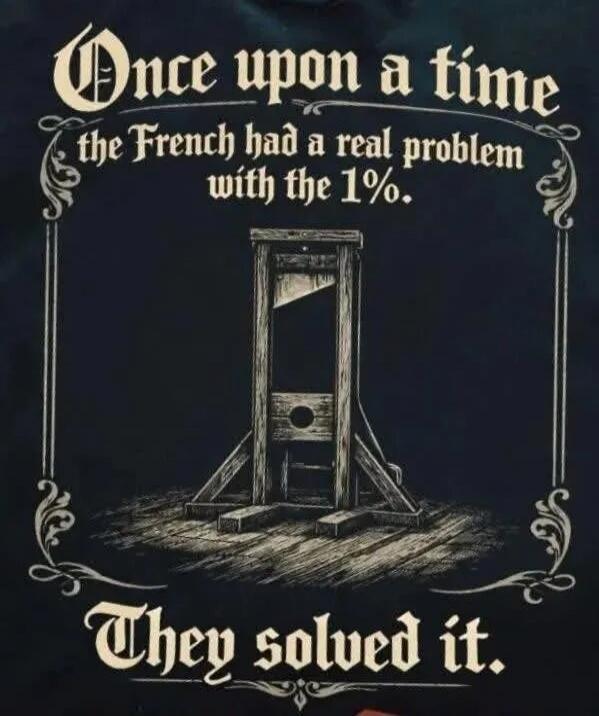 Once upon a time the French had a real problem with the 1%. They solved it.