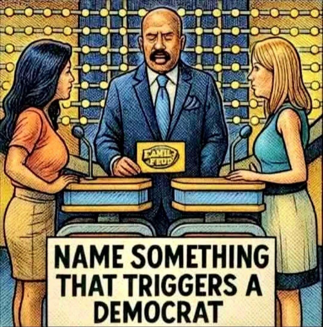 FAMILY FEUD. NAME SOMETHING THAT TRIGGERS A DEMOCRAT.