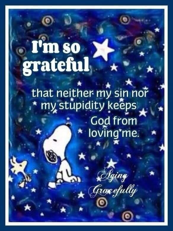 I'm so grateful that neither my sin nor my stupidity keeps God from loving me. Aging Gracefully
