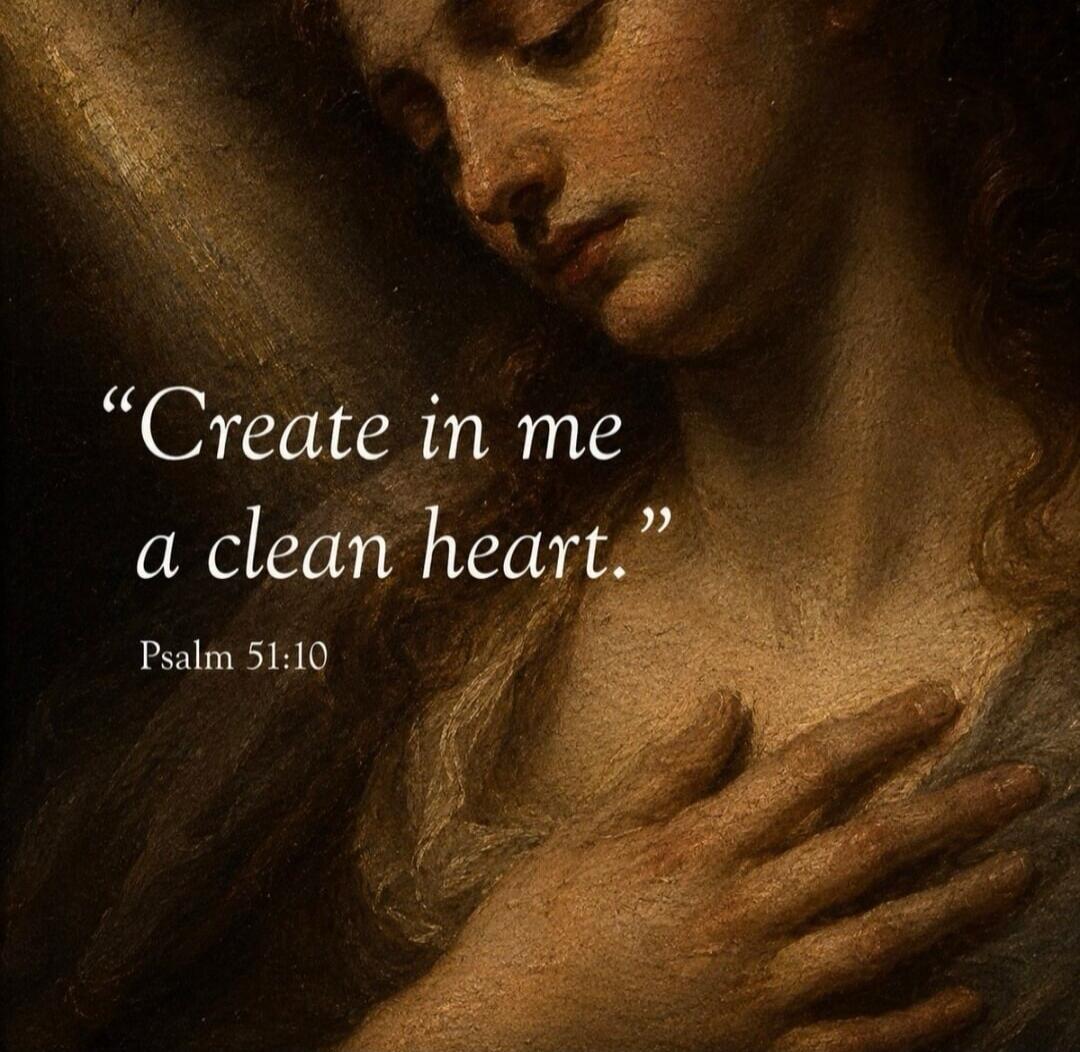 Create in me a clean heart. Psalm 51:10