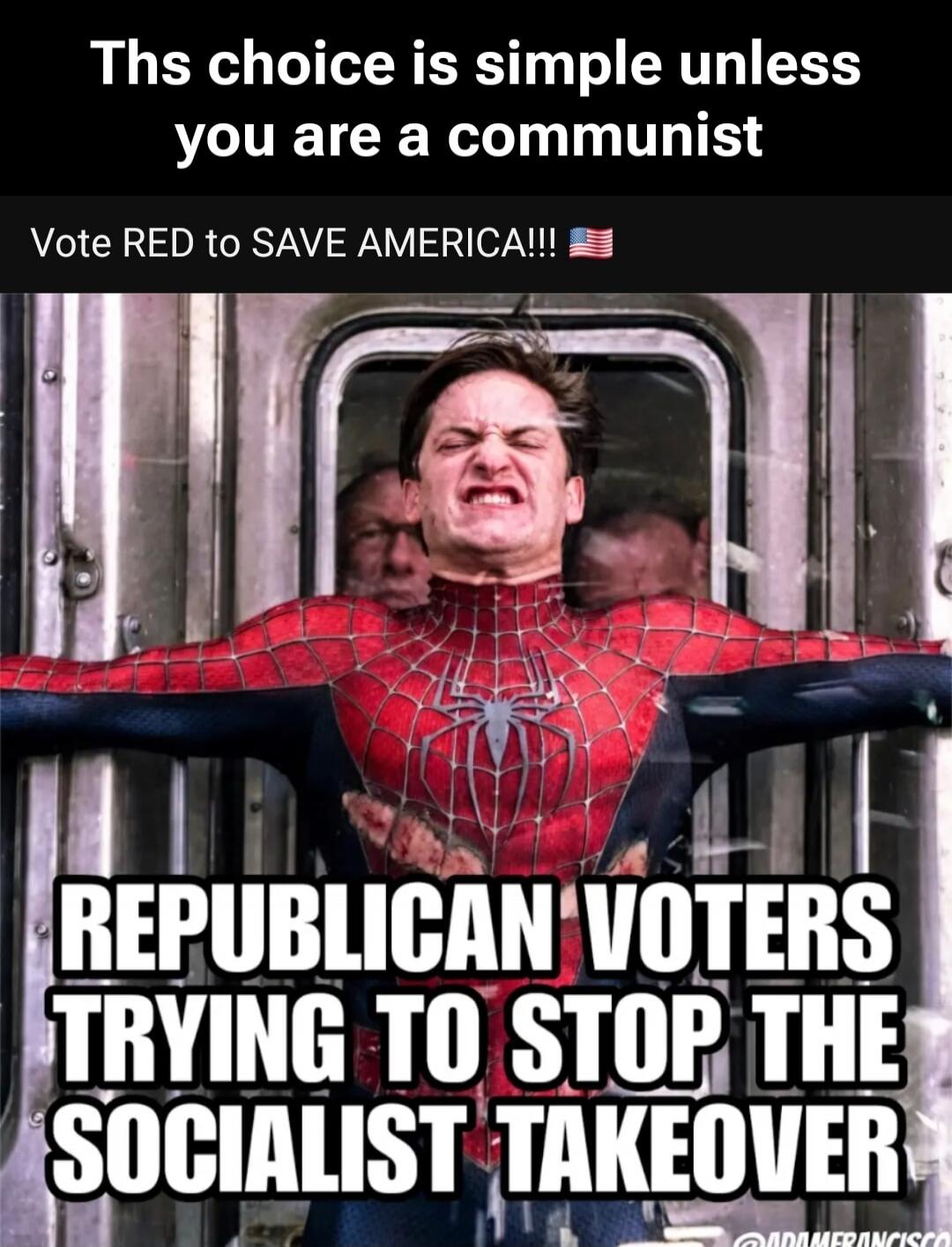 This choice is simple unless you are a communist. Vote RED to SAVE AMERICA!!! 🇺🇸 REPUBLICAN VOTERS TRYING TO STOP THE SOCIALIST TAKEOVER @ADAMFRANCISCO