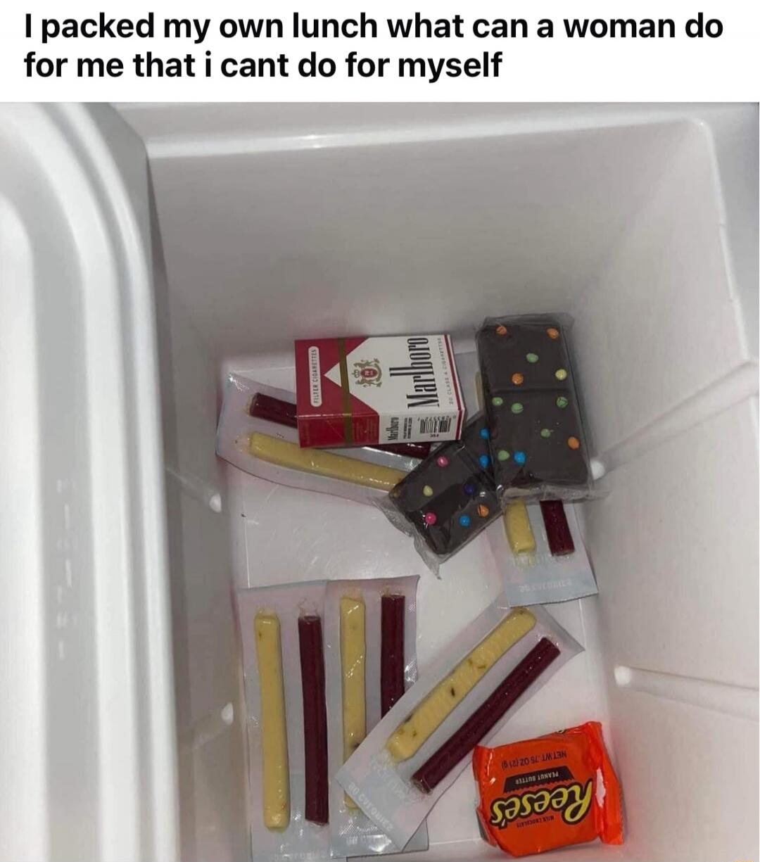 I packed my own lunch what can a woman do for me that i cant do for myself