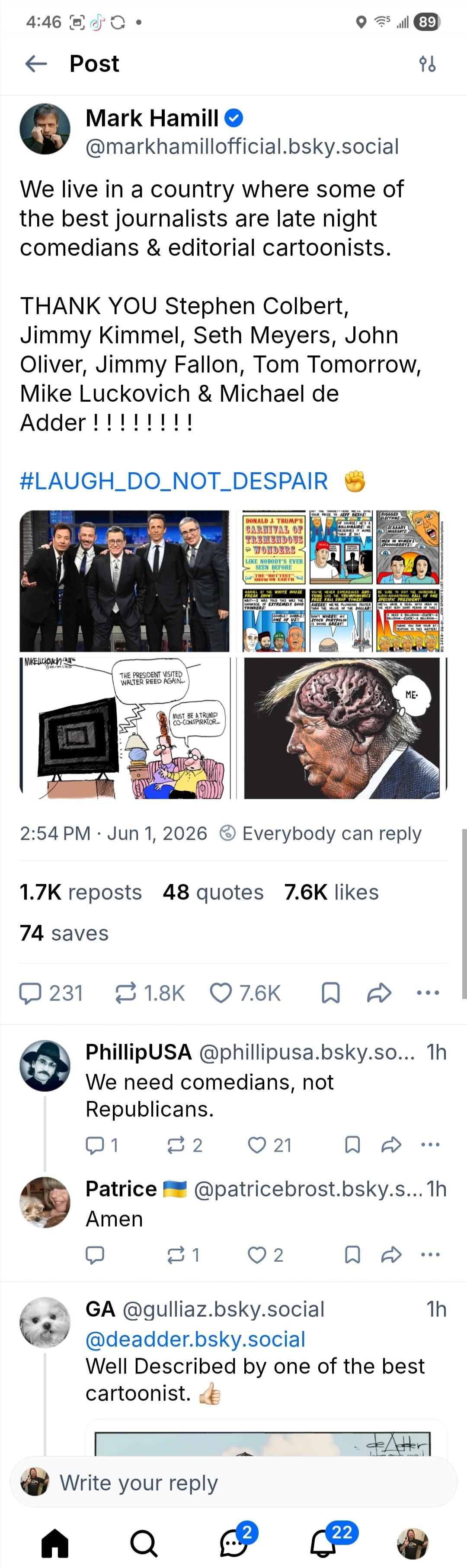 We live in a country where some of the best journalists are late night comedians & editorial cartoonists. THANK YOU Stephen Colbert, Jimmy Kimmel, Seth Meyers, John Oliver, Jimmy Fallon, Tom Tomorrow, Mike Luckovich & Michael de Adder !!!!!!!!! #LAUGH_DO_NOT_DESPAIR. DONALD J. TRUMP'S CARNIVAL OF TREMENDOUS WONDERS LIKE NOBODY'S EVER SEEN BEFORE. T