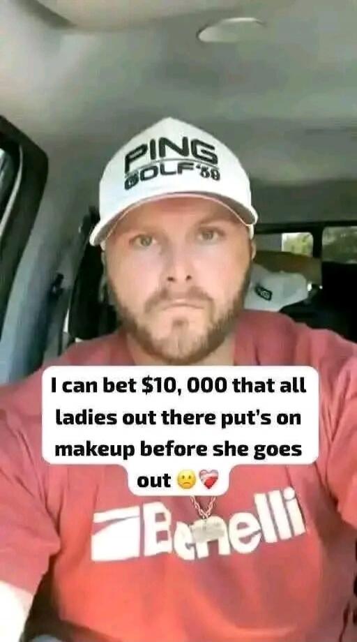 I can bet $10,000 that all ladies out there put's on makeup before she goes out 🥺❤️
