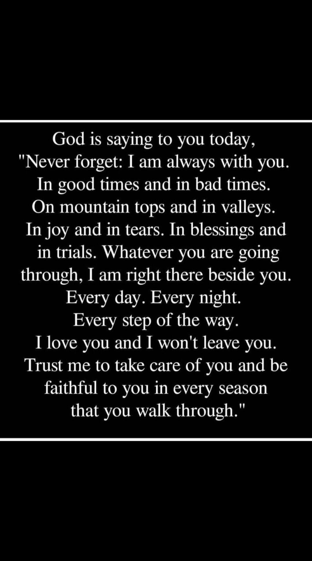 God is saying to you today, 