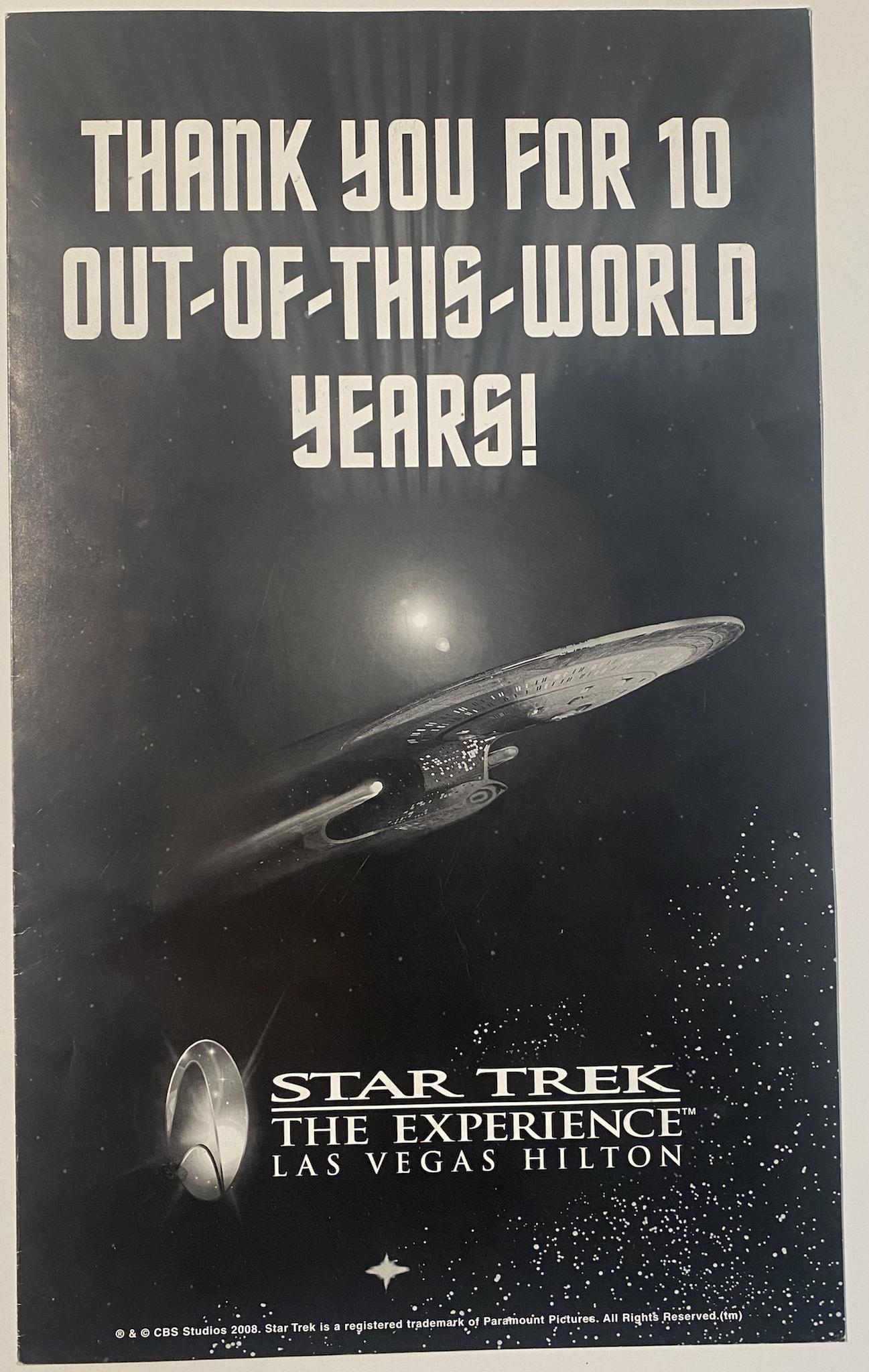THANK 40U FOR 10 DUT OF THIS WORLD S THE EXPERIENCE LAS VEGAS HI LTQN g e P e Cr R CBS Studios 2008 Star Trek is a reglstered trndgmarko Paramotint Pllctures All nghgk e fe ok Rl g d o gt FRtaaloes