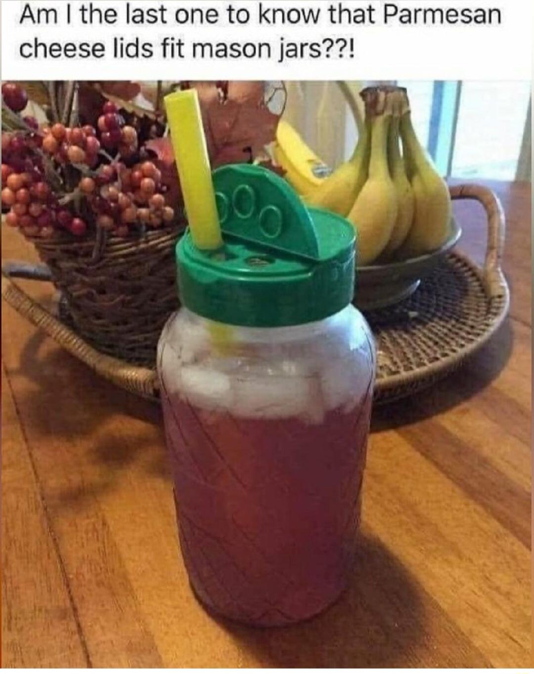 Am the last one to know that Parmesan cheese lids fit mason jars